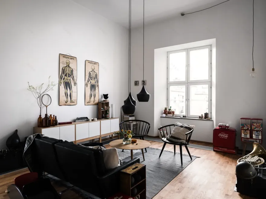 斯德哥尔摩旧厂改造 | 复古公寓的完美演绎-6