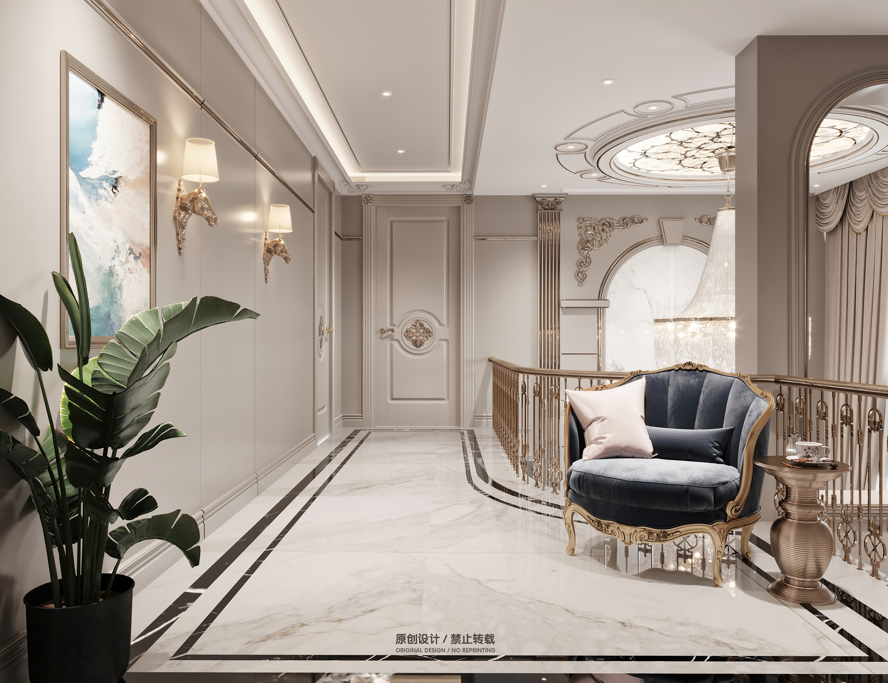 法式风格效果图表现丨魔方空间设计-8