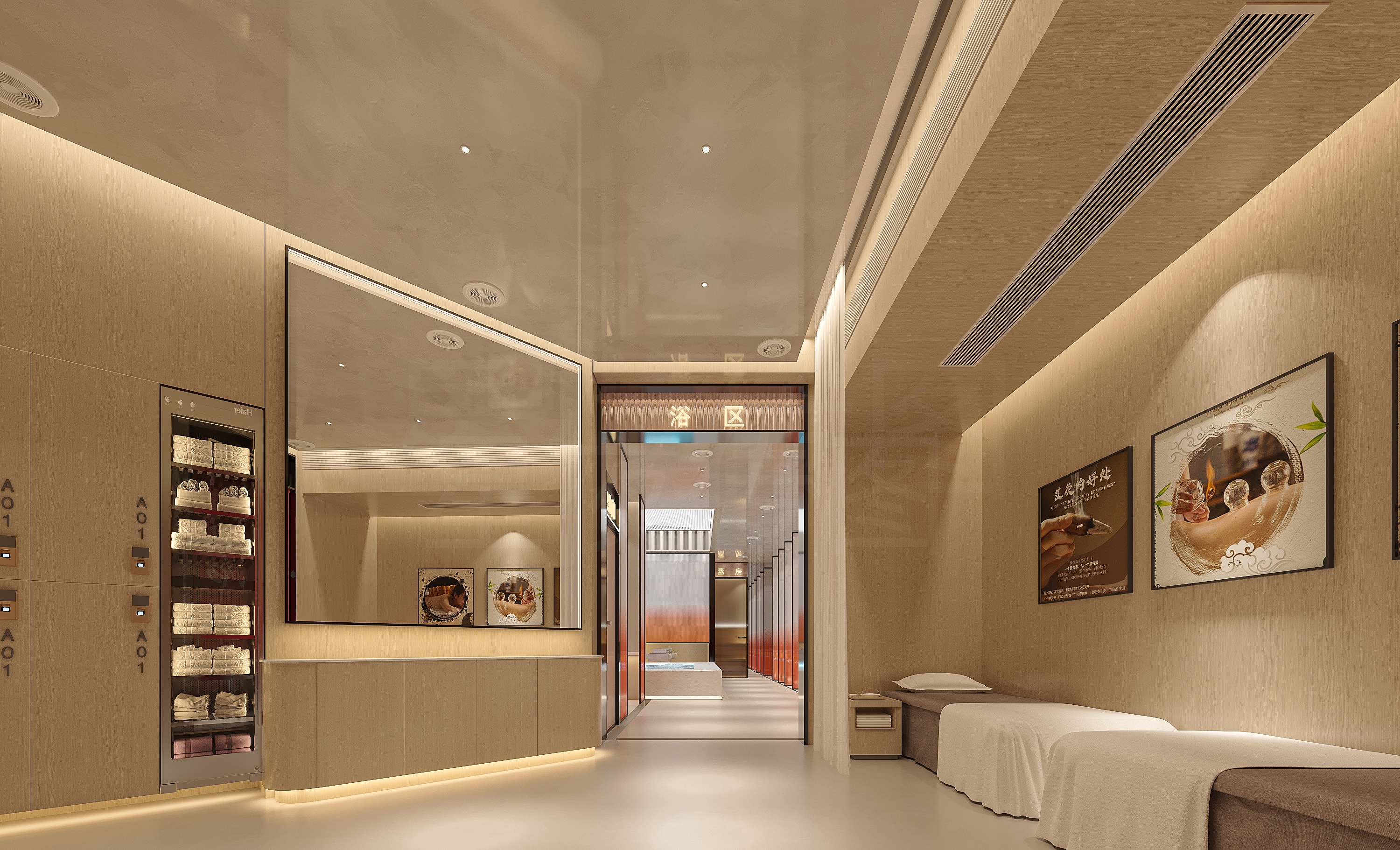 休闲洗浴会所效果区域展示-9