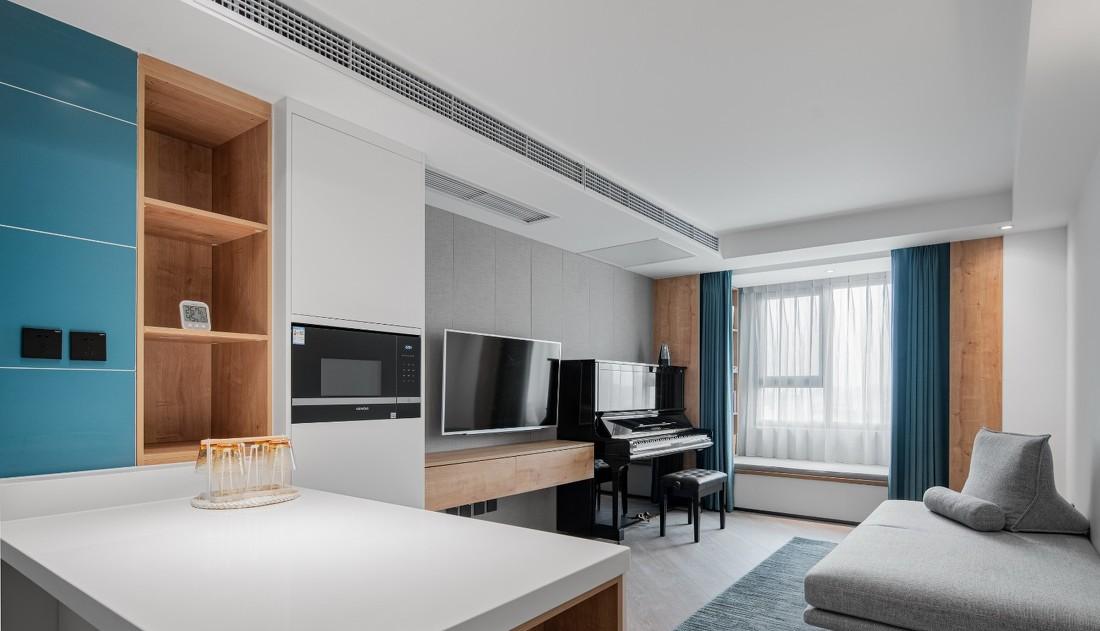 简约黑白灰,138㎡单身男士的现代家居设计-4