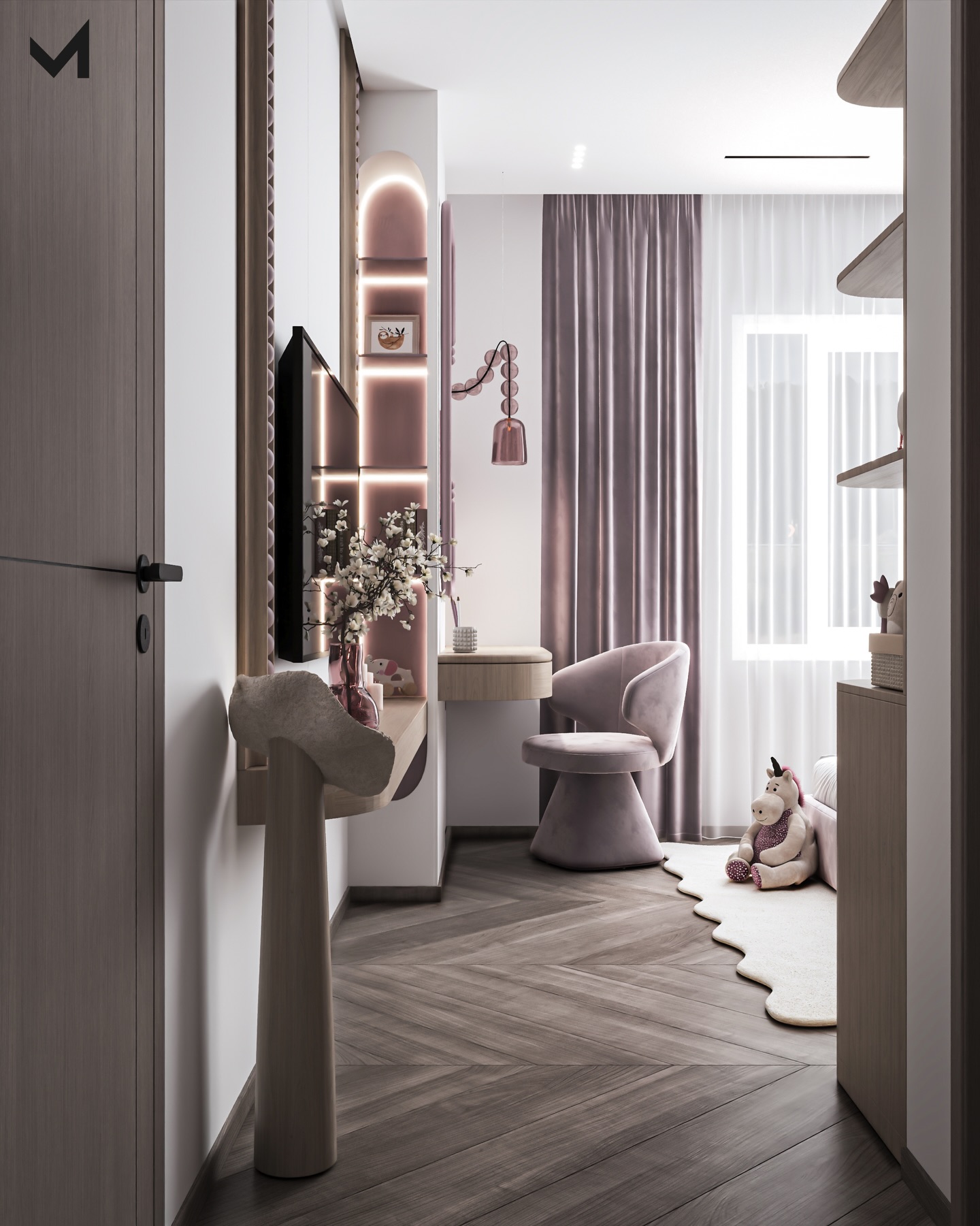 女孩卧室设计丨Maryan Ahmed Designs-11