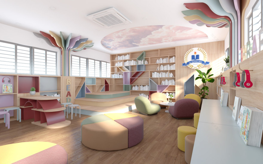 茶光富学校儿童图书馆丨越南河内-0