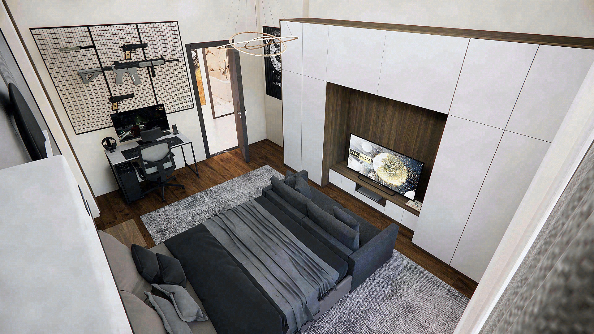 تصميم لغرفة نوم شاب بوحده سكنية بجمهورية مصر العربية-5