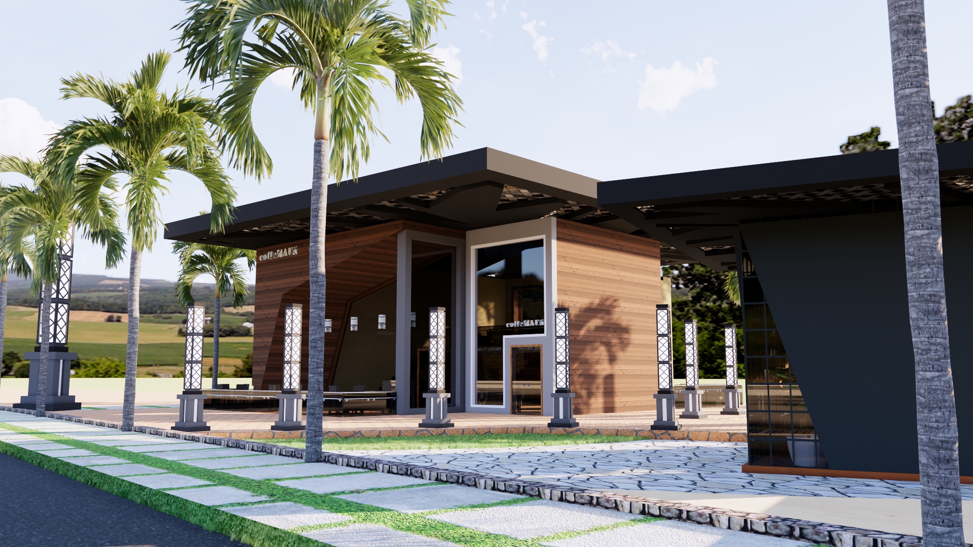 تصميم لمنتزه به العديد من الكافيهات والمطاعم في عمان-15