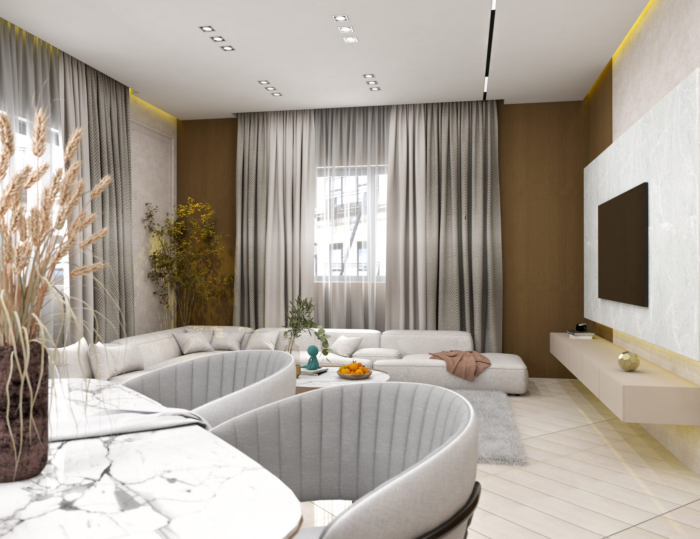 An apartment for a family in a calm color scheme-4