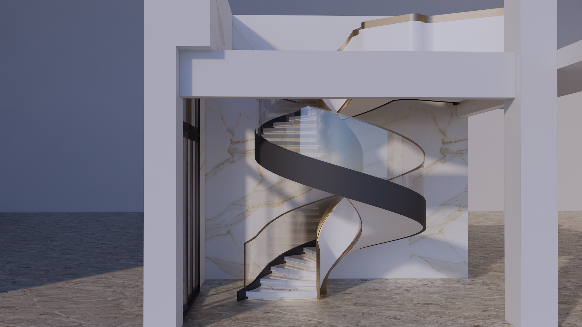 异形楼梯设计 建模  效果展示-7