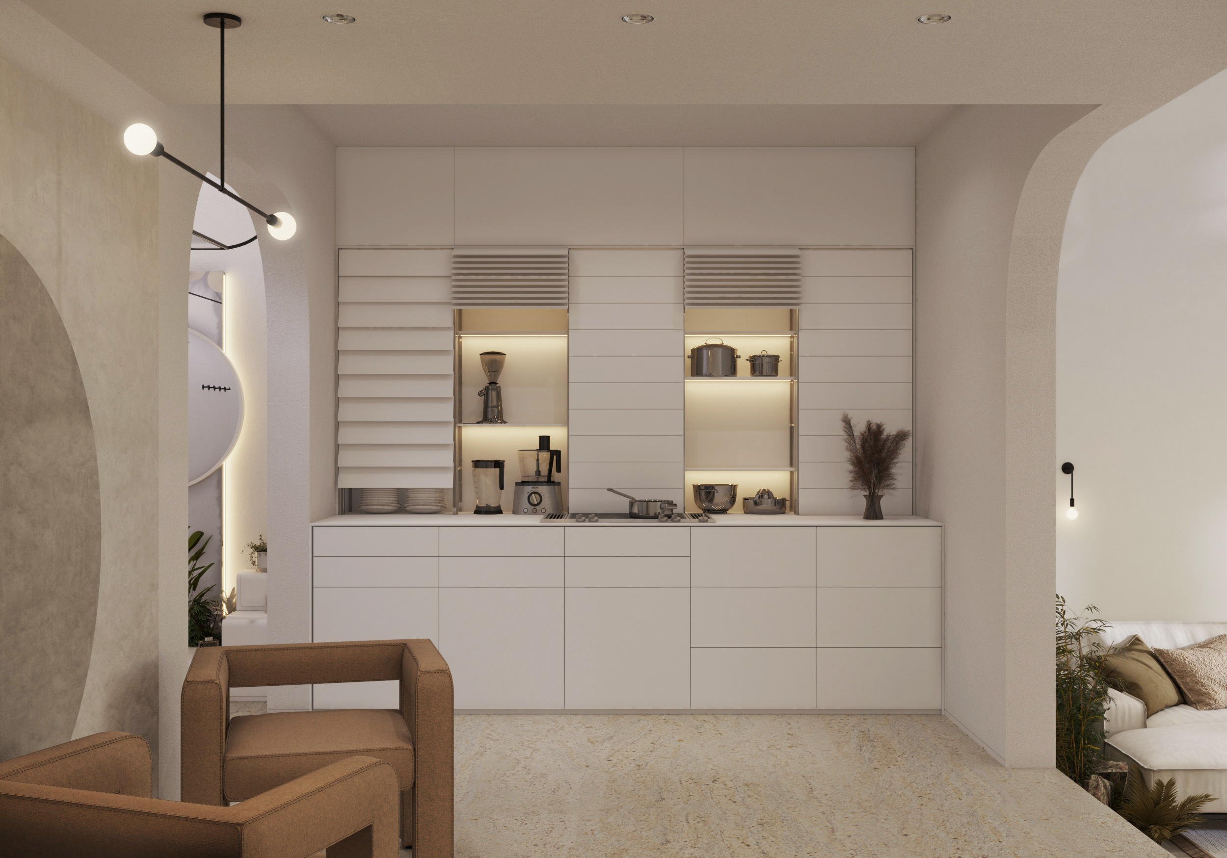 Интерьера дома со спальней на втором этаже-2