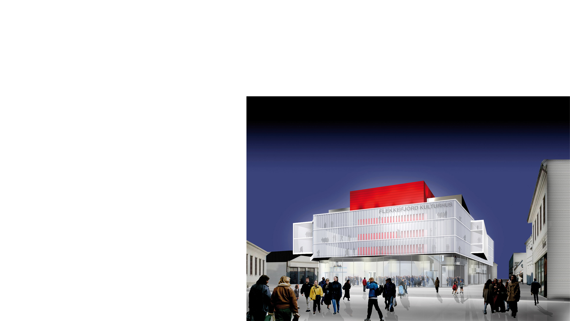 弗莱克菲尤尔文化中心

注：Flekkefjord是挪威的一个地名，直译为弗莱克菲尤尔 ；Kulturhus在挪威语里是文化中心文化之家的意思  丨挪威丨Keith Williams Architects-14