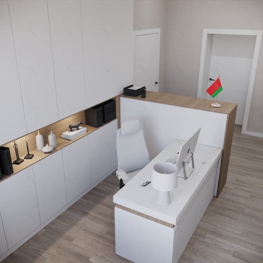 政府机构设计项目(办公室空间室内设计与3D可视化)-37