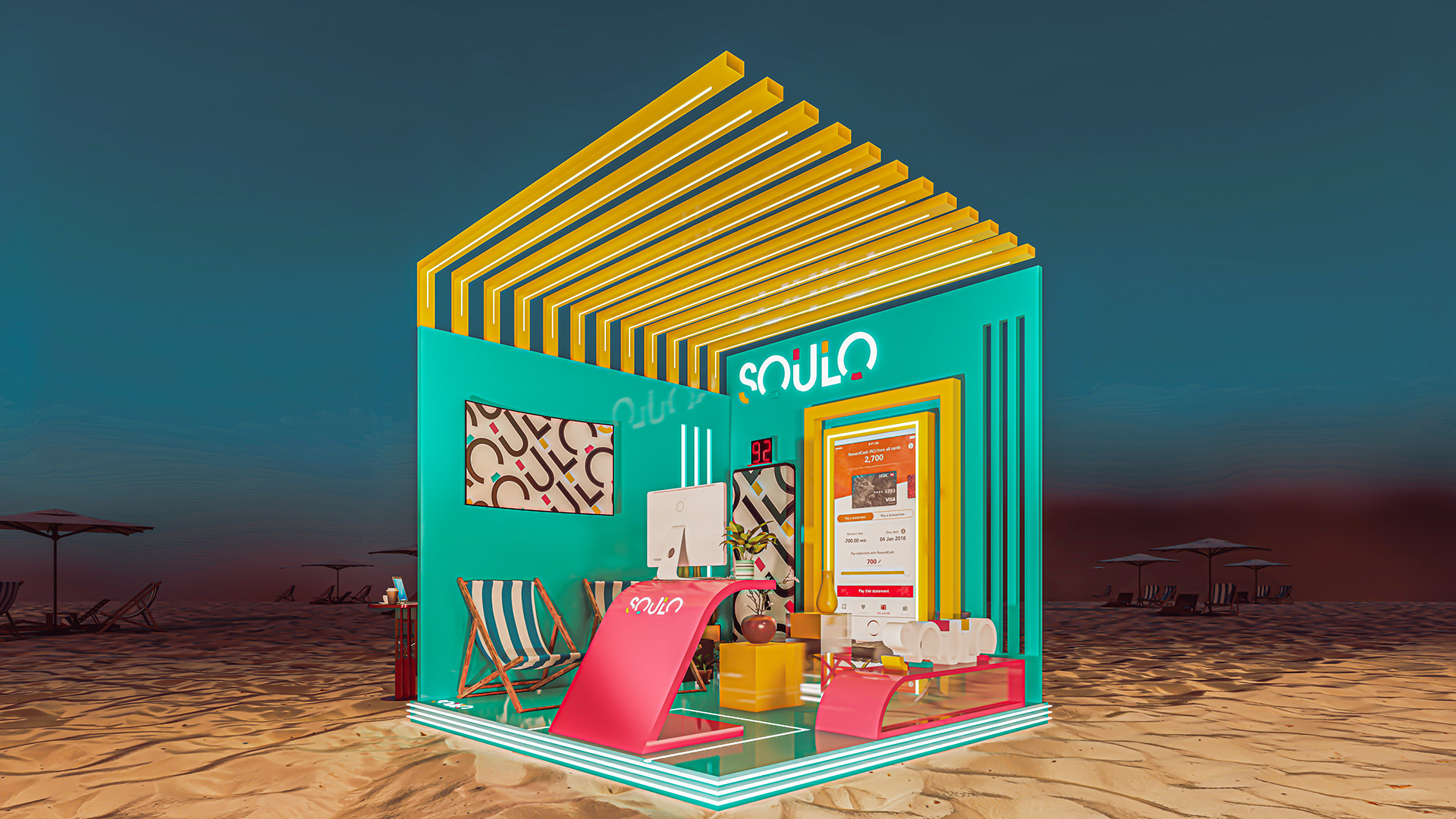 SOULO Contemporary Summer Booth | Bank Booth-2