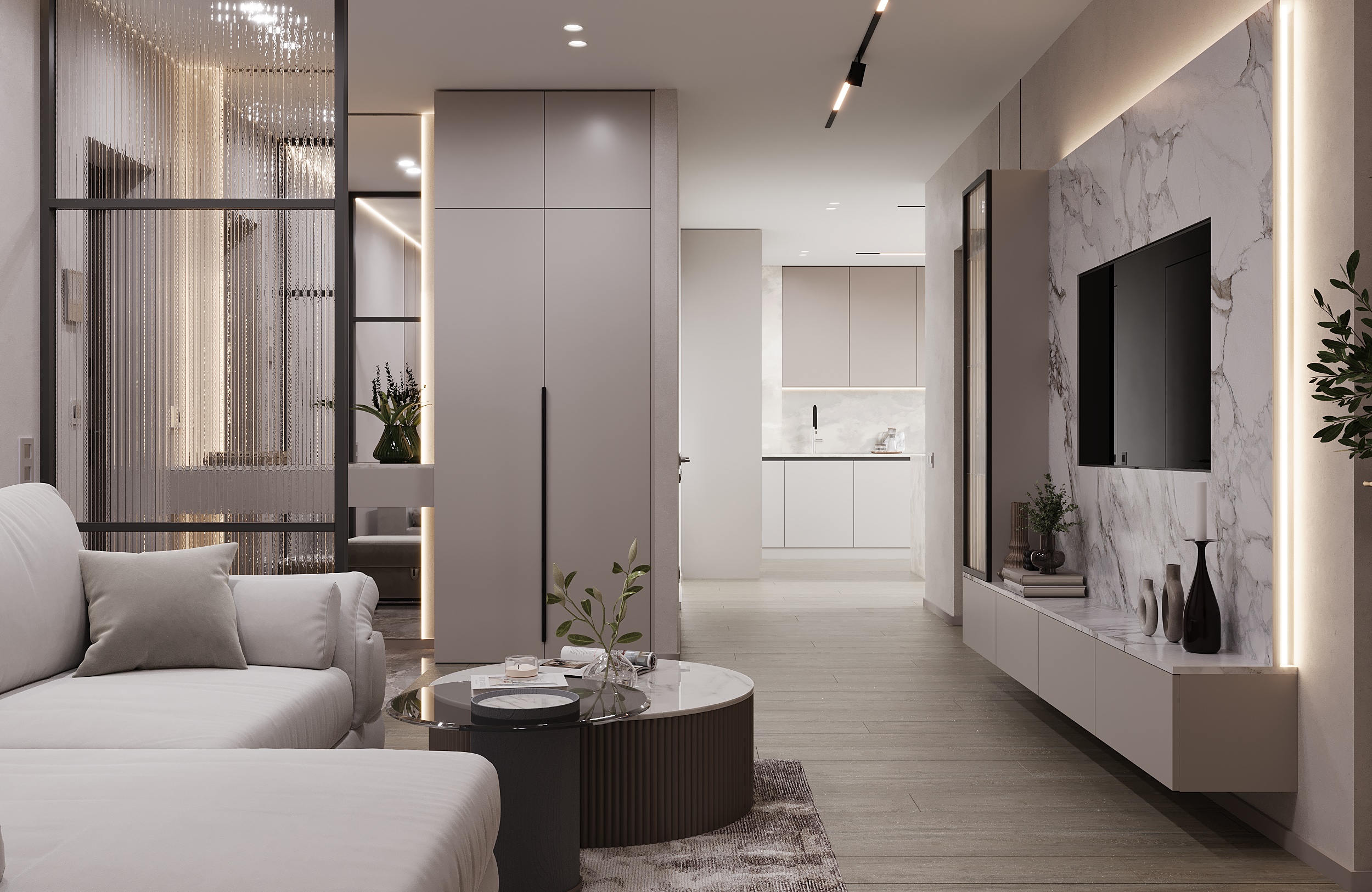 Contemporary 3-Room Apartment | Interior Visualization-2