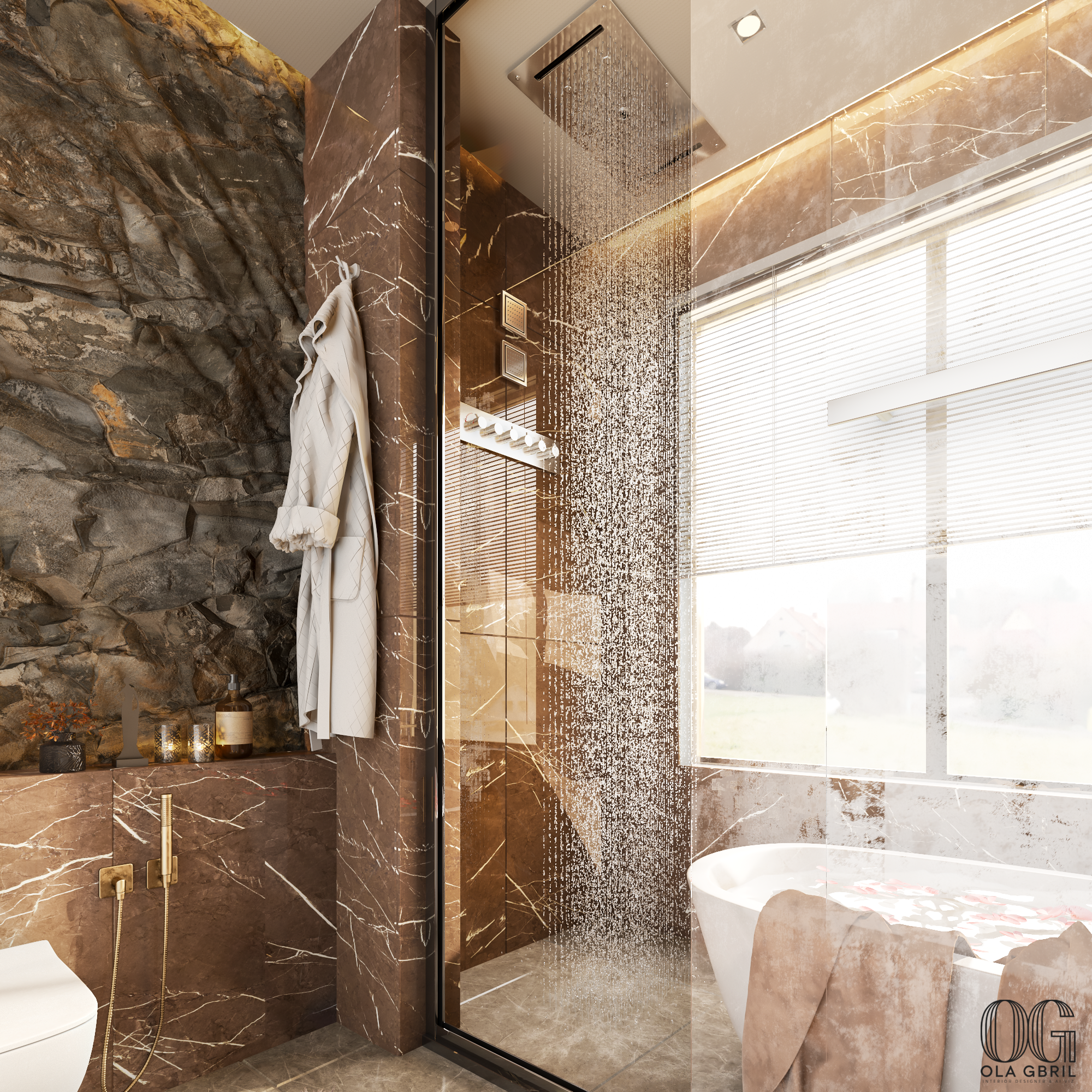 Luxury Bathroom Interior Design | Warm Modern Style-15