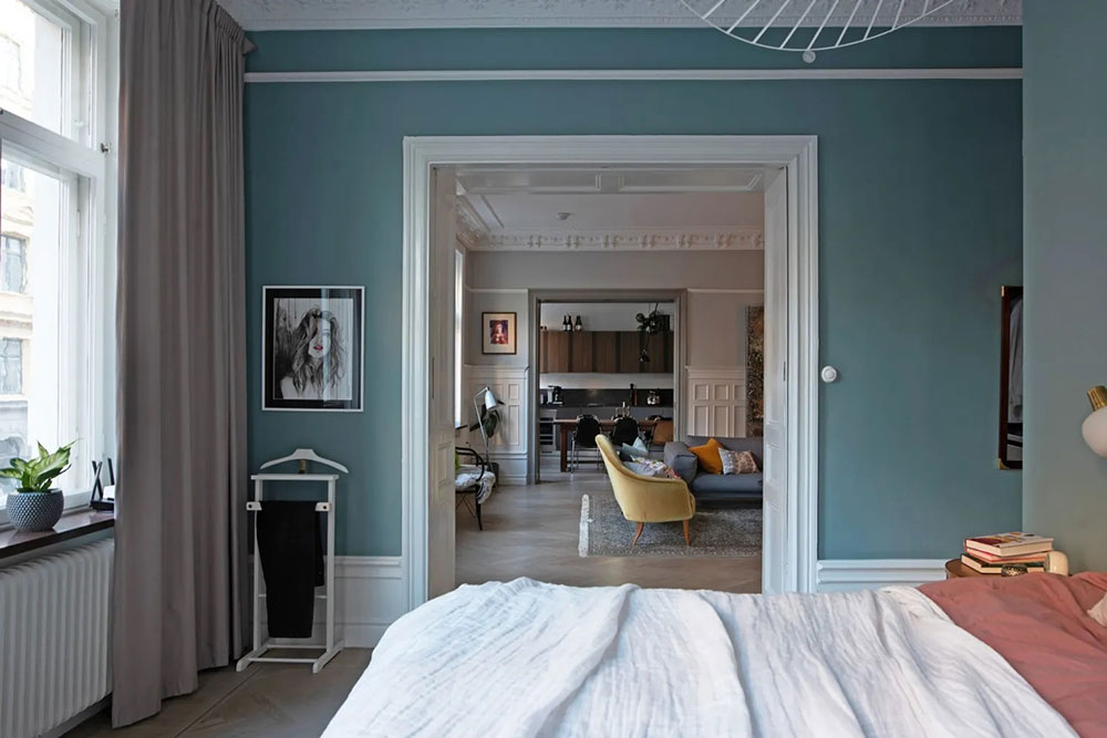 瑞典斯德哥尔摩古典与现代融合的宽敞公寓-11