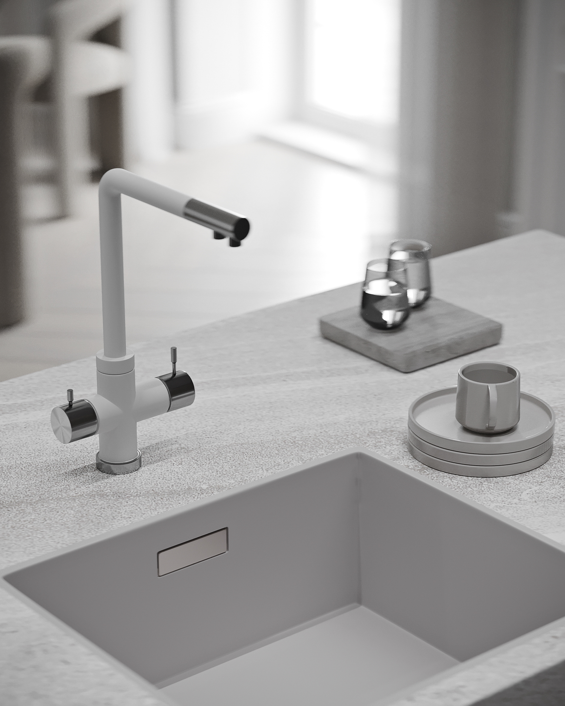 白色的；穿白色衣服的；处于白色状态的丨EVGENIA MERZLIKINA-14