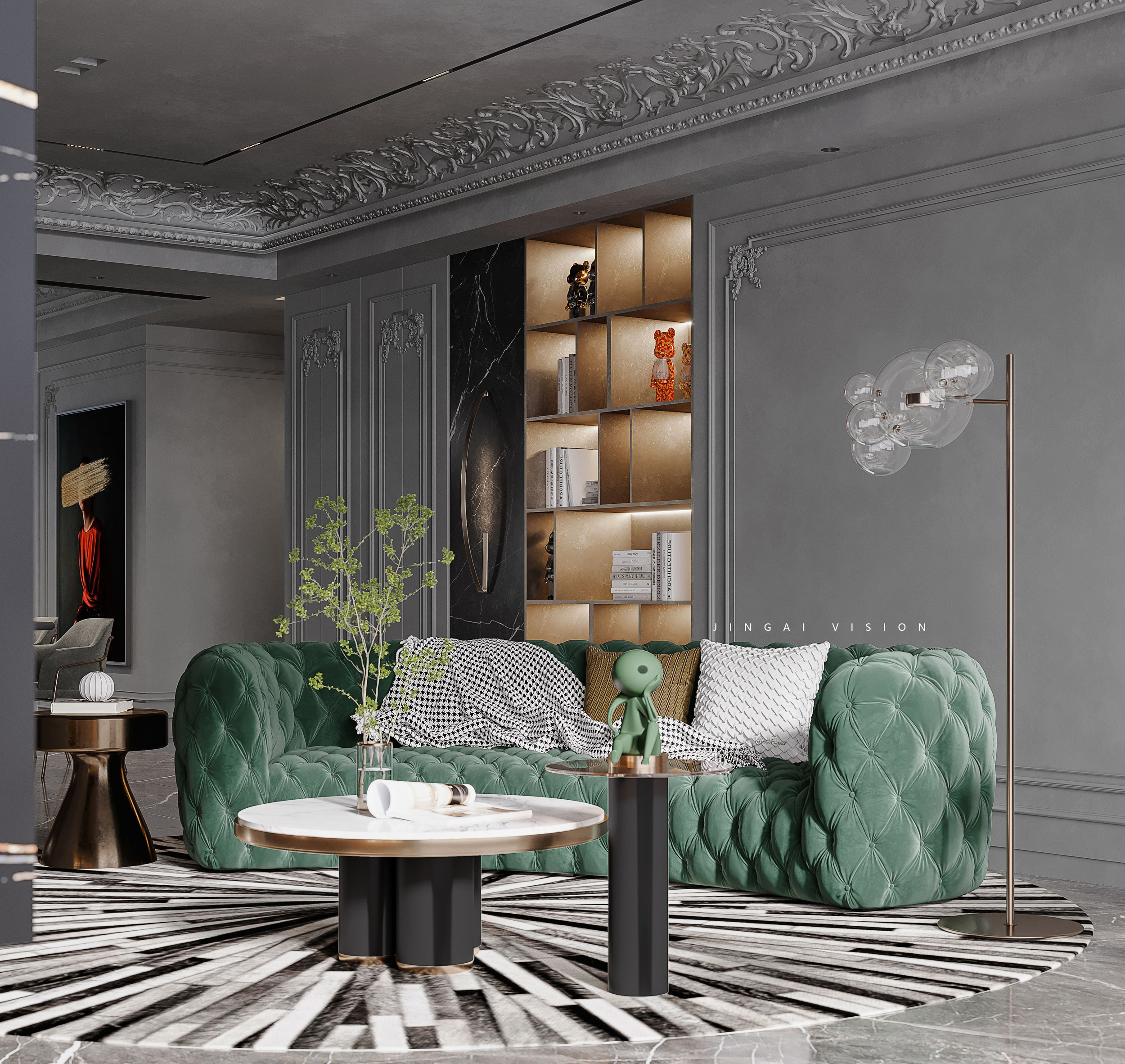 现代法式轻奢平层设计-9