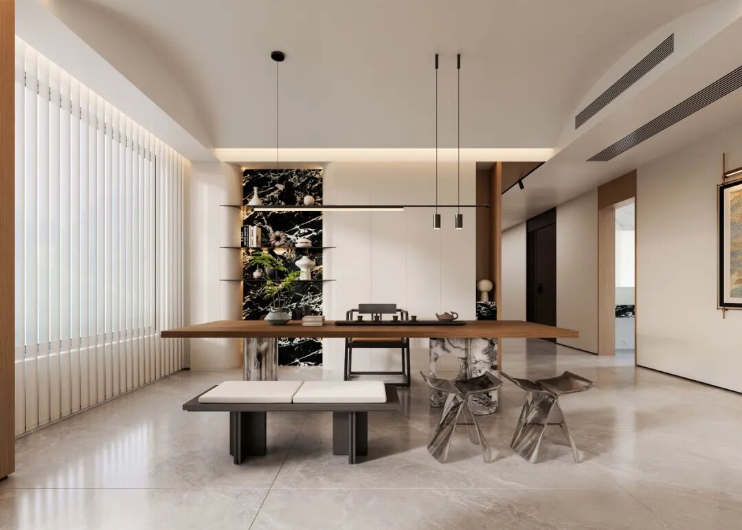 268㎡现代简约丨湖山一品丨中国湖南丨纵向·空间设计-10