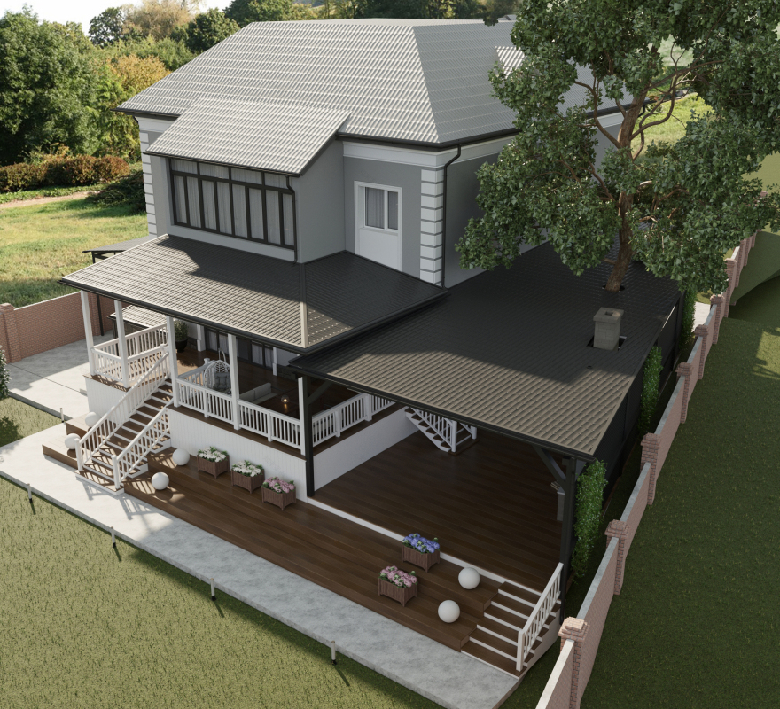 带附属建筑的乡村住宅外立面设计-22