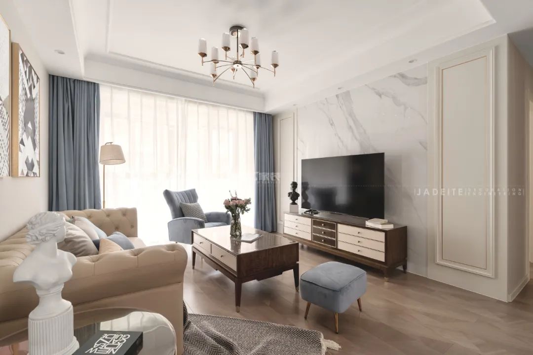 苏州半岛印象 98㎡美式轻奢养老房丨苏州锦华装饰-27