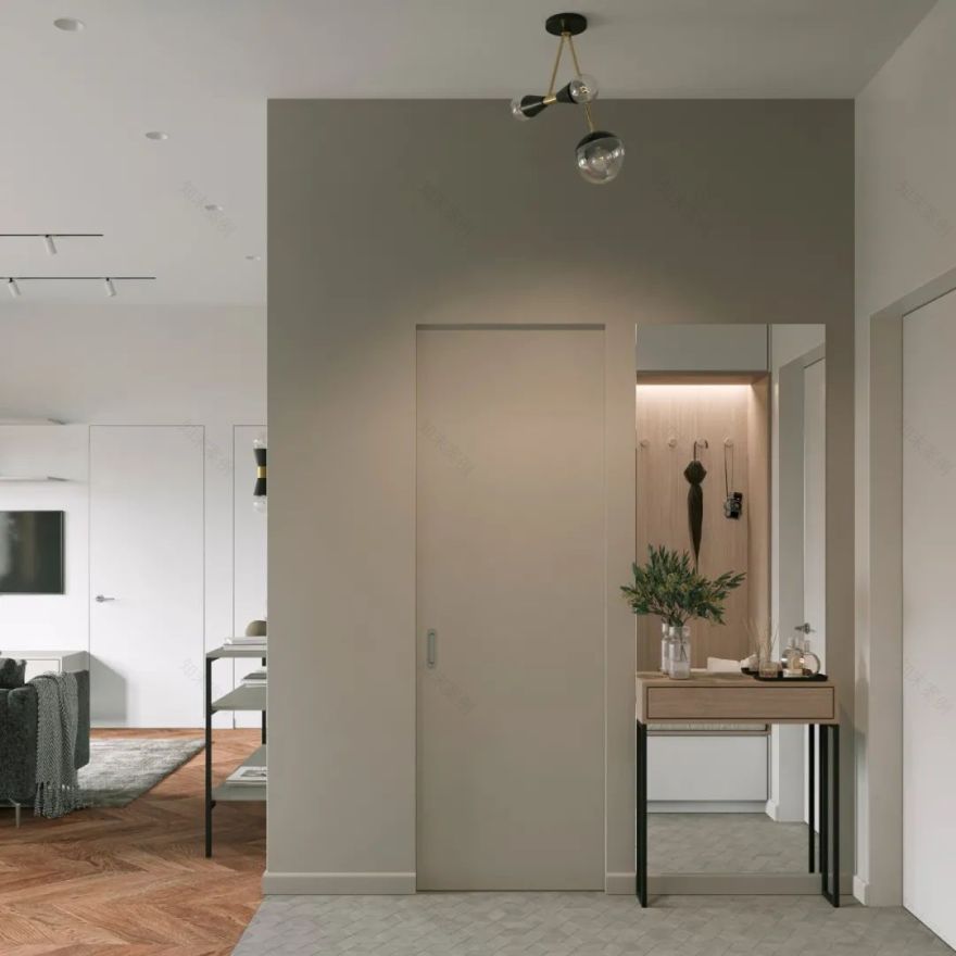 莫斯科 54㎡少女心公寓,LDK 一体化,清新绿++ 原木打造舒适空间-15