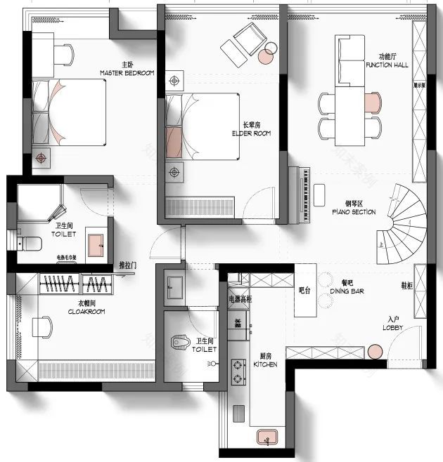200㎡+复式高级黑灰系,家最宁静的样子丨中国桂林丨方寸设计事务所-20
