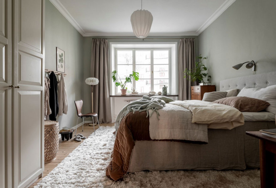 瑞典哥德堡公寓的花卉墙纸餐厅设计-27