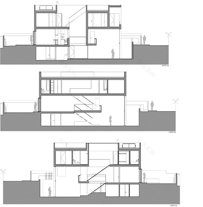 葡萄牙 DJ 住宅 | 中庭组织复杂空间-21