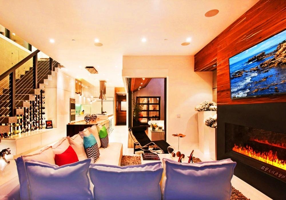 现代客厅财位设计 | 长条伏羲 3D 雾化壁炉-16