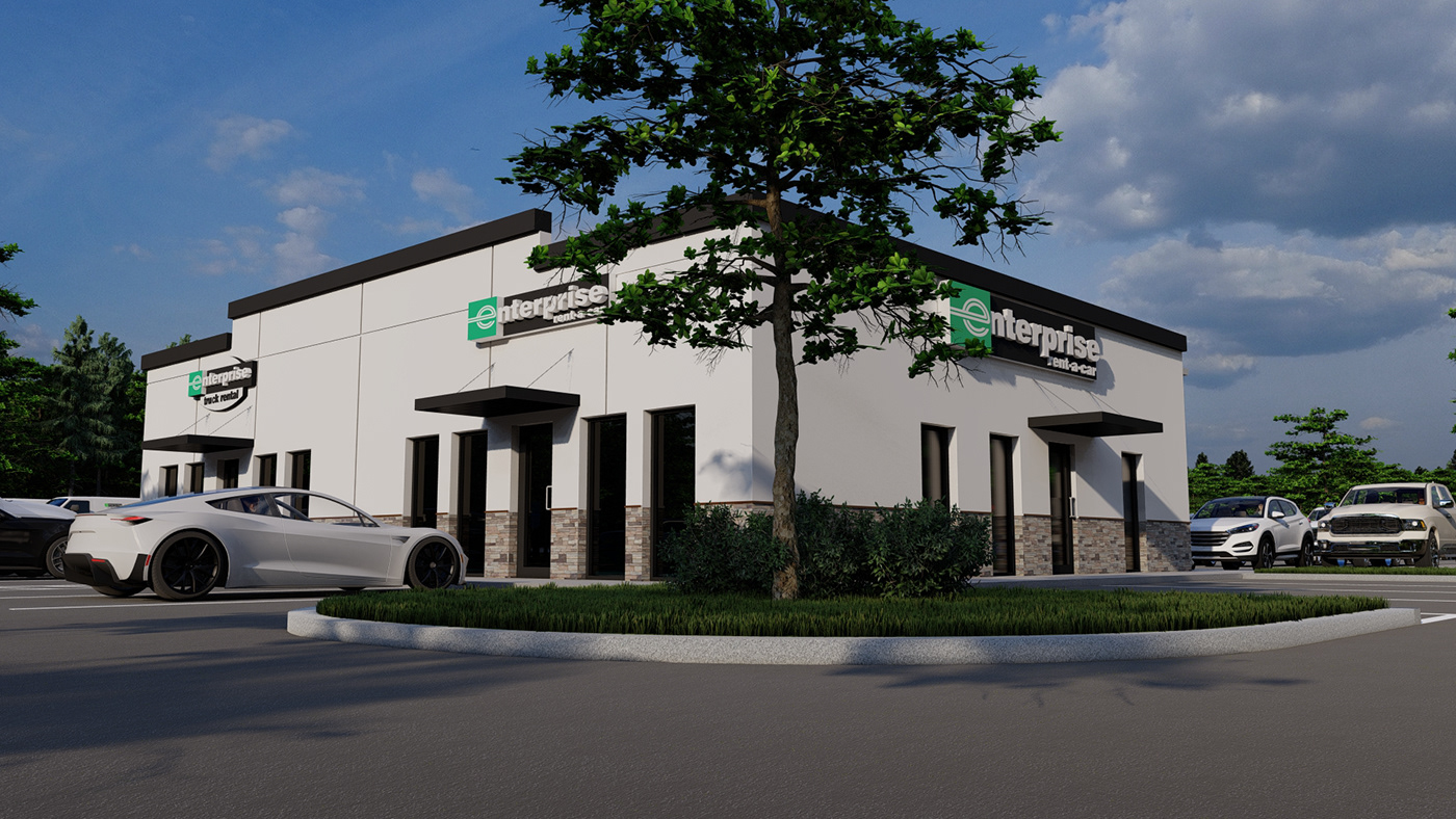 Enterprise Car Rental Facility & Carwash | 现代简约风，功能与美学的完美融合-3