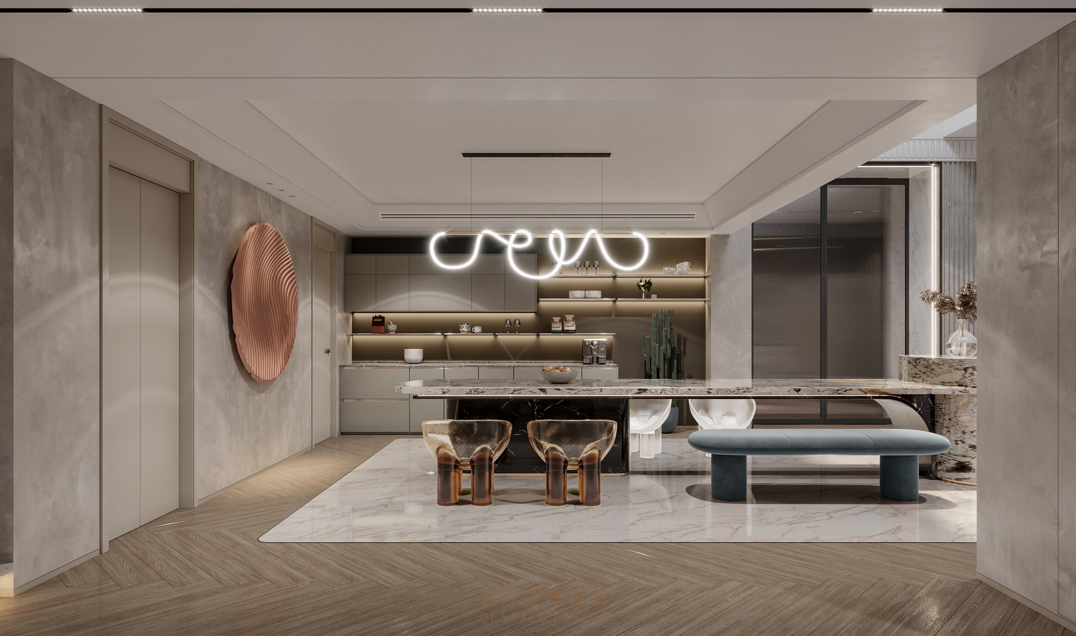 亓作 | 梦幻空灵的天空之城  650㎡现代极简风格                     -10