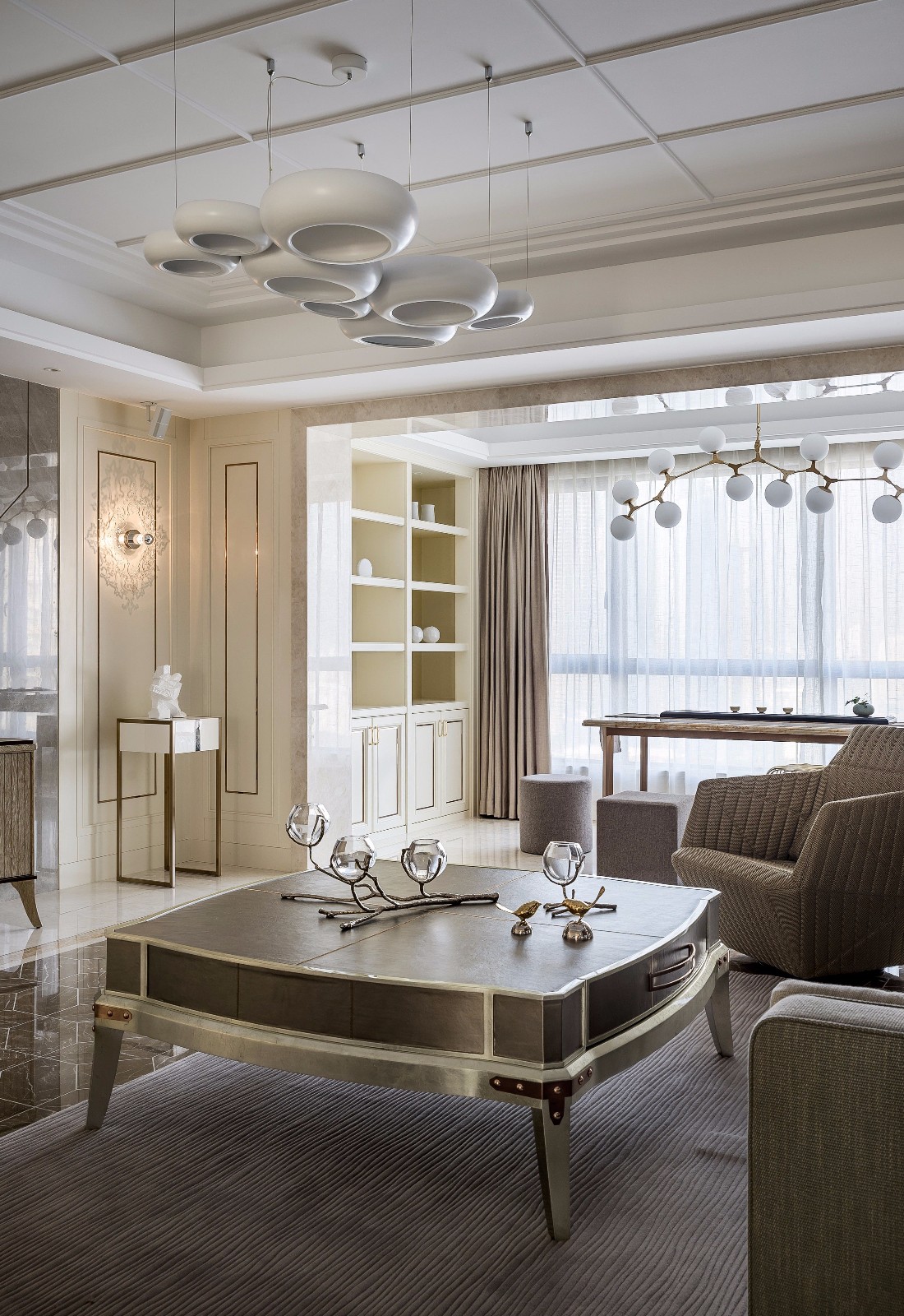 福州融桥外滩 246㎡现代样板间——东方禅意与轻奢金属的碰撞-21