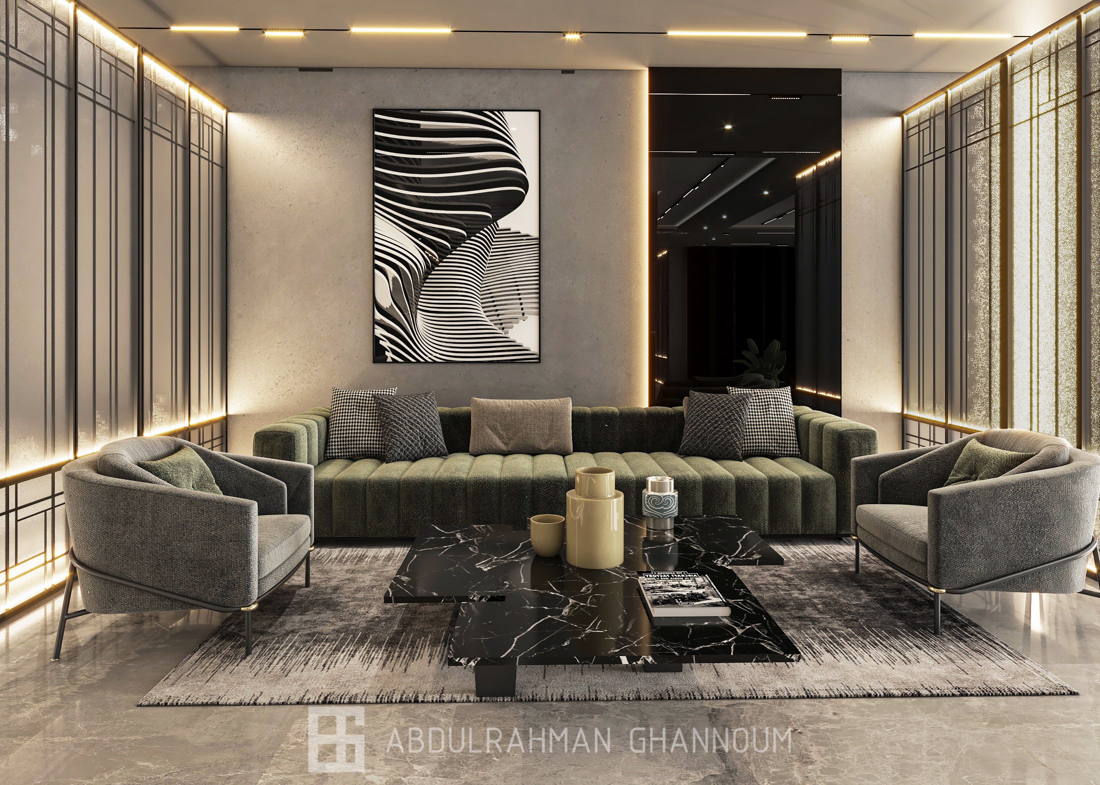 酒店入口室内设计丨Eng. Abdulrahman Ghannoum-12