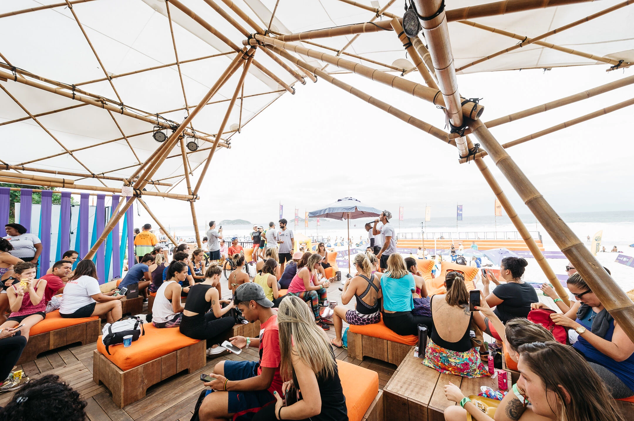 Textile bamboo structures for open-air events-18