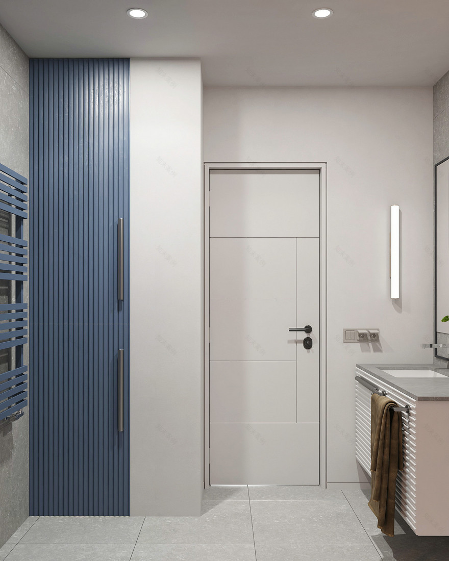 夏日清凉的清新冷色系室内设计-54