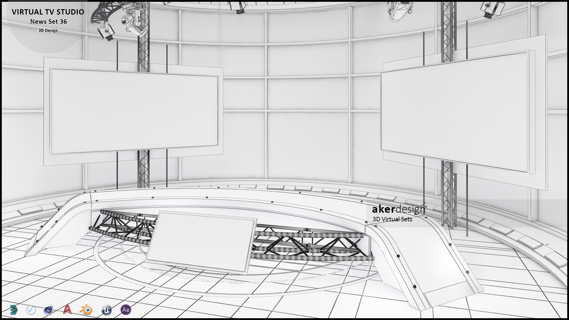 虚拟电视演播室新闻场景 36-5