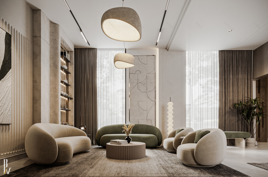 客厅设计丨Oman丨Black N White-20