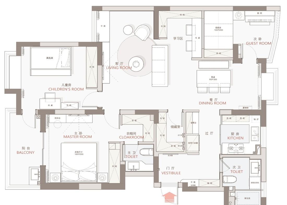 玄关融通,阳光书房,音乐角飘窗——室内设计打造宜居空间-11