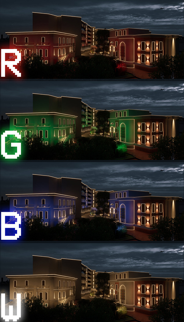 学院建筑外立面照明设计-4