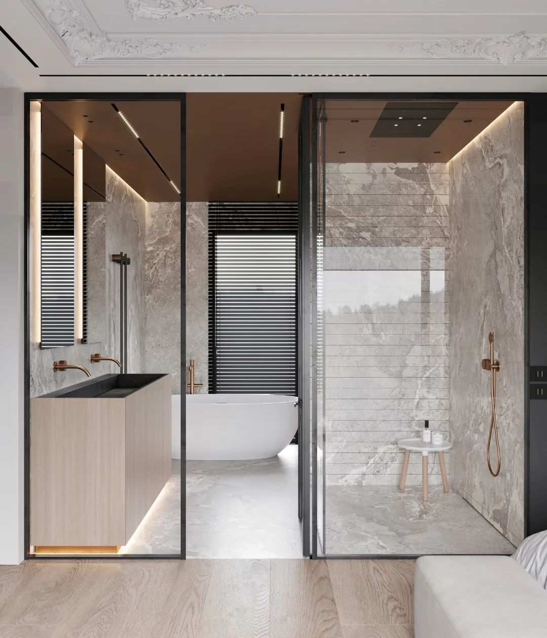 巴塞罗那现代轻法式住宅丨西班牙巴塞罗那丨Alex Tolkachev-28