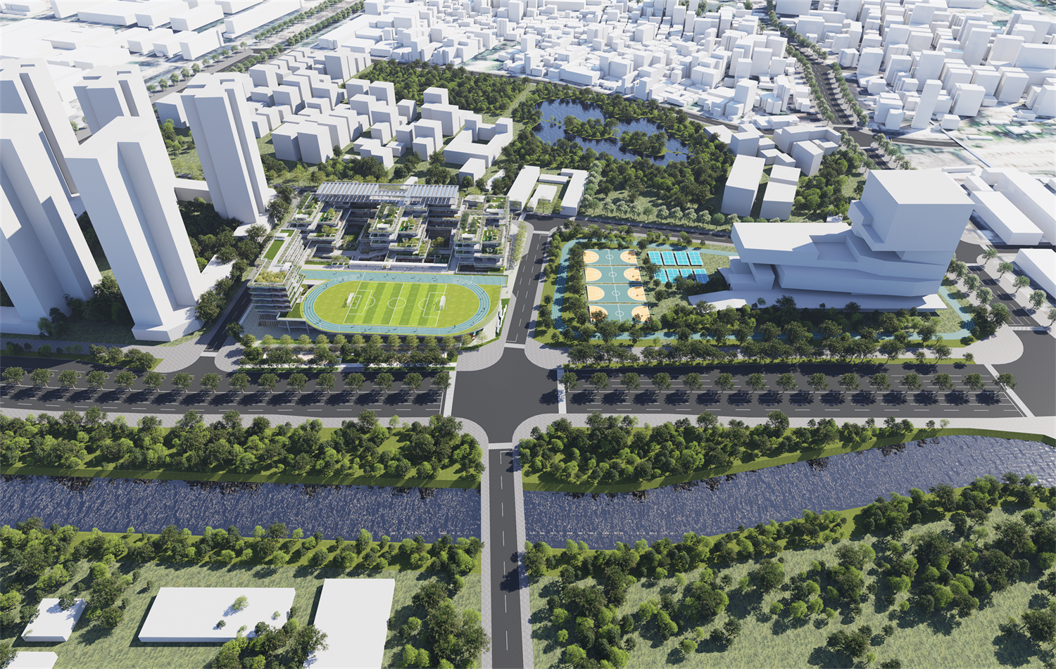 中标方案 | 立体书院：燕罗街道燕川九年一贯制学校新建工程 / 深大建筑设计院-拾陌工作室-8