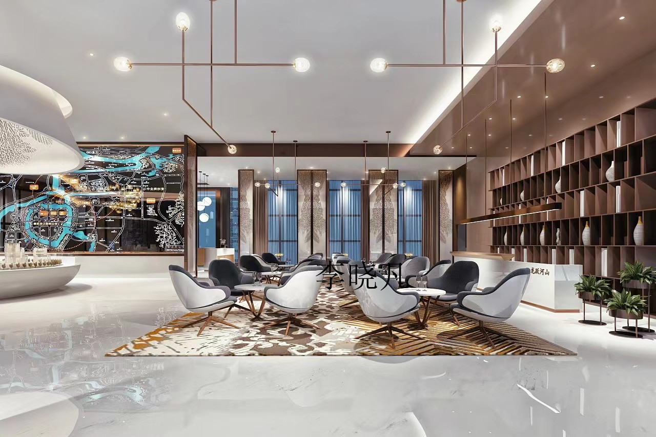 热气腾腾的工装售楼处设计-8