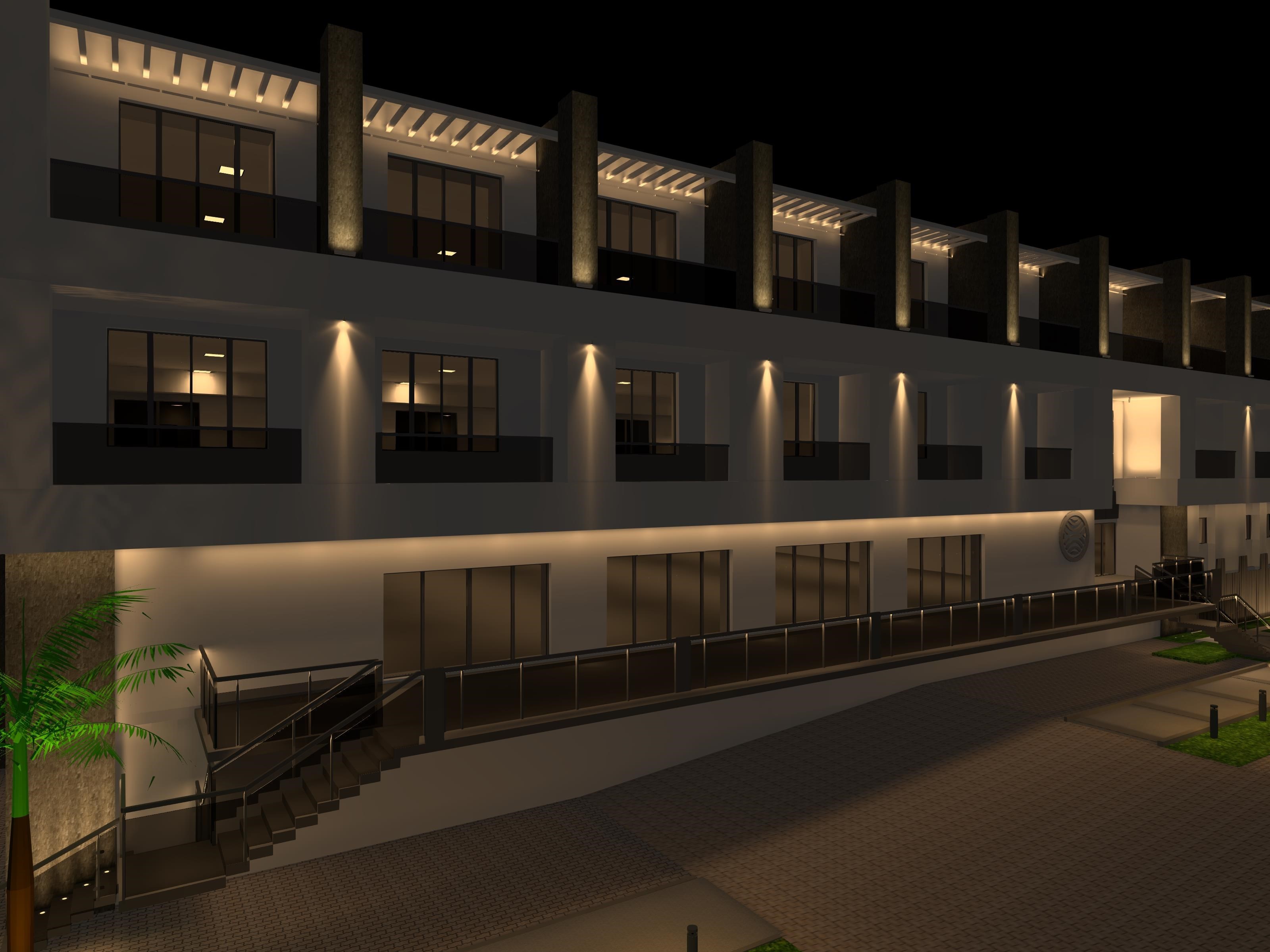 Aroma 1 - Main Building Hotel Facade Lighting Design-10