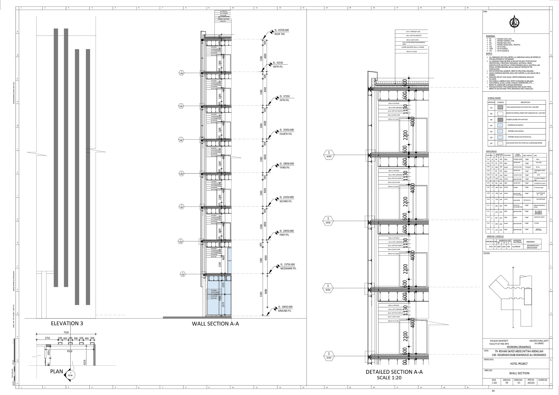 RENOS(3  STARS HOTEL)技术绘图项目丨赫勒万大学美术学院建筑系-32