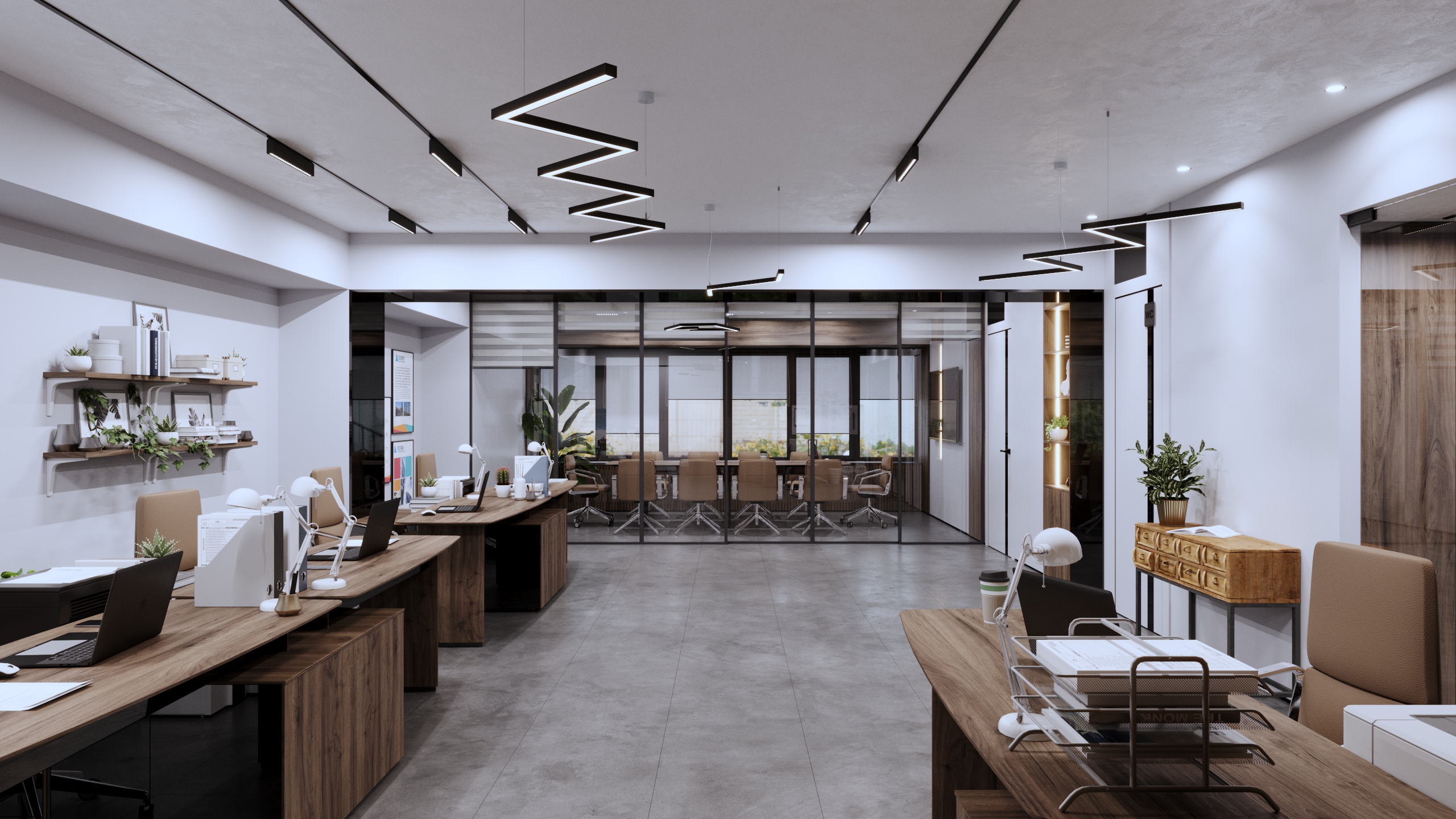 Интерьер офиса, хайтек, 135 м2, Ташкент-2