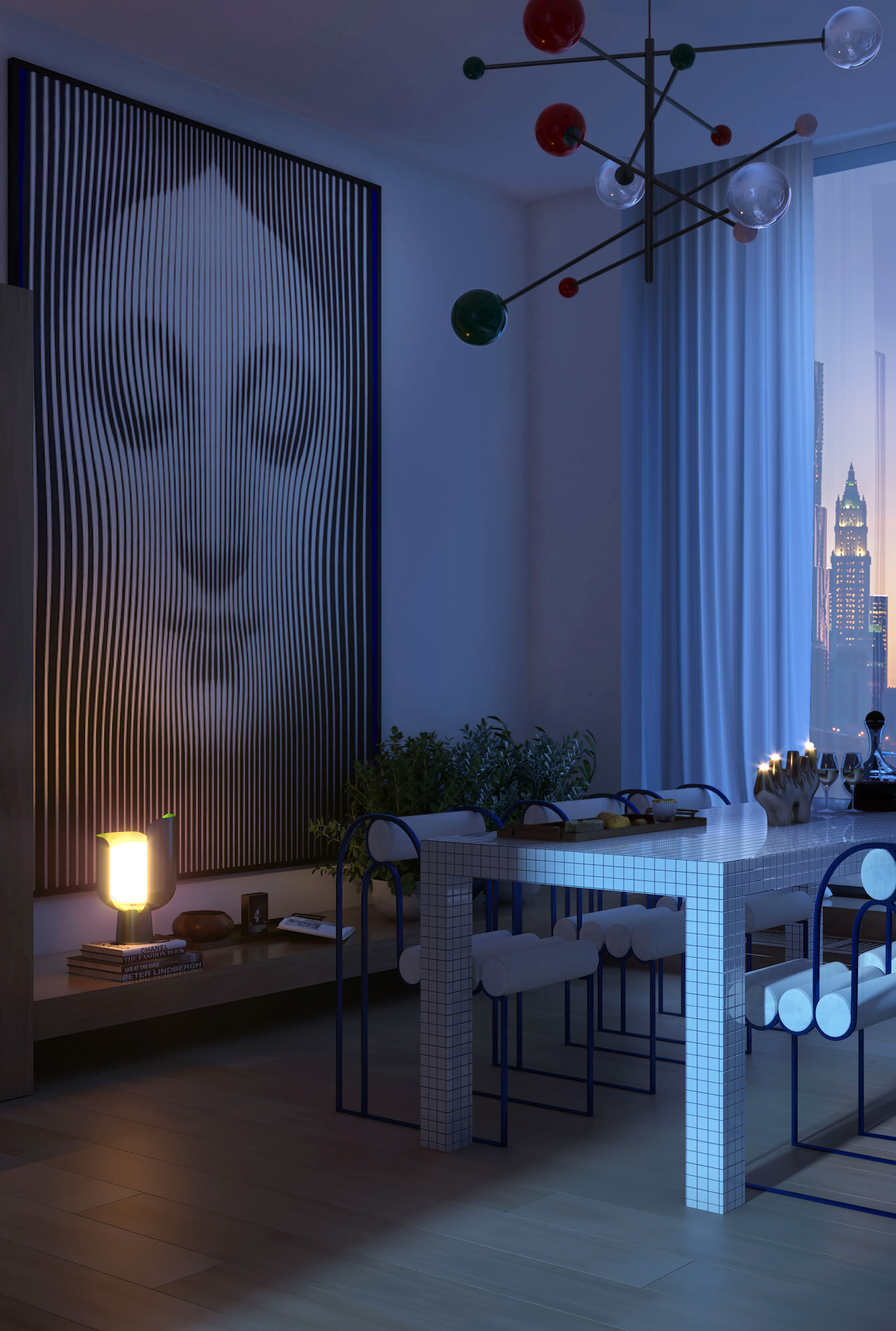 纽约 Tribeca 一居室公寓现代艺术设计丨美国纽约丨TAPIS ROUGE-13