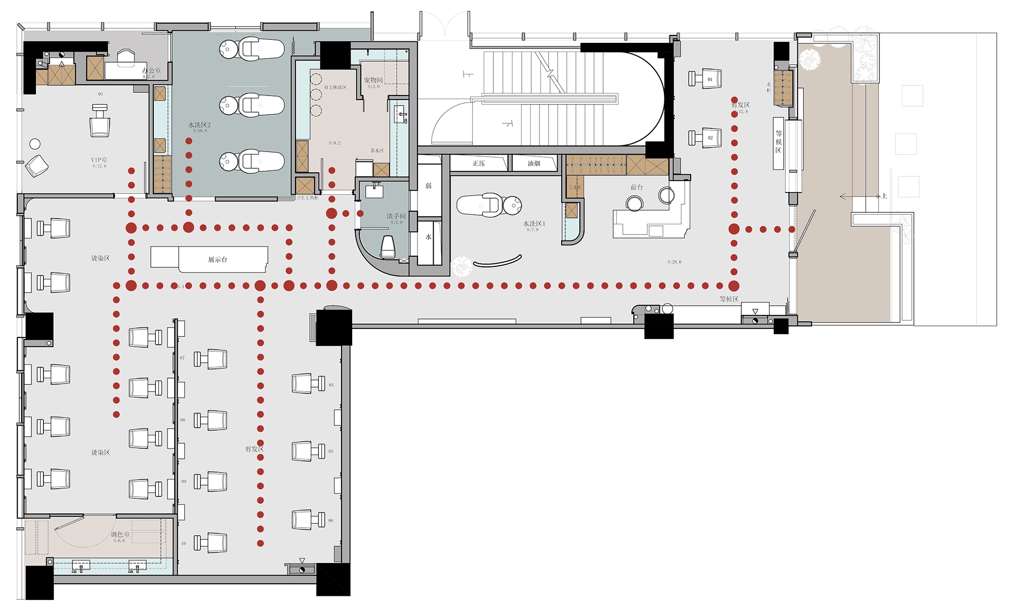 现代中古风理发店丨中国杭州丨尔景空间设计-47