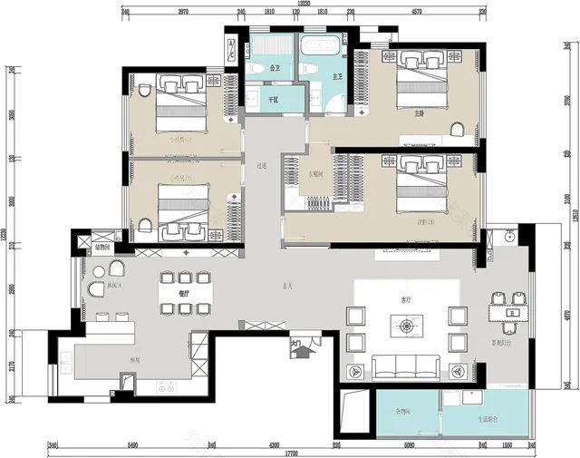 拂晓 · 福州现代简约四室两厅家居设计丨中国福州丨华浔品味装饰-13