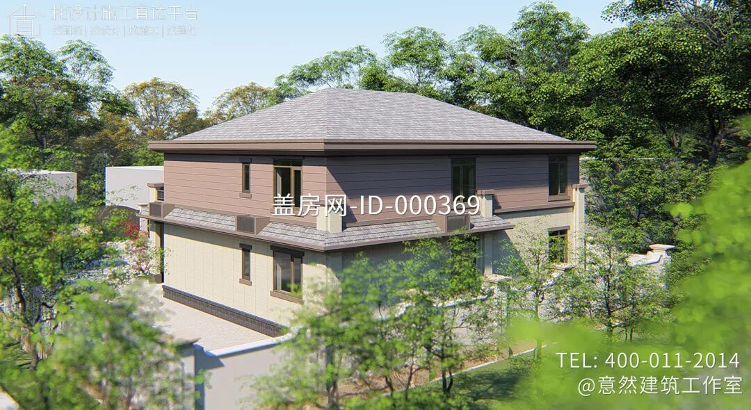 【设计师案例】土建参考造价64万，面宽14.5m×进深13m河北廊坊二层新中式别墅-38