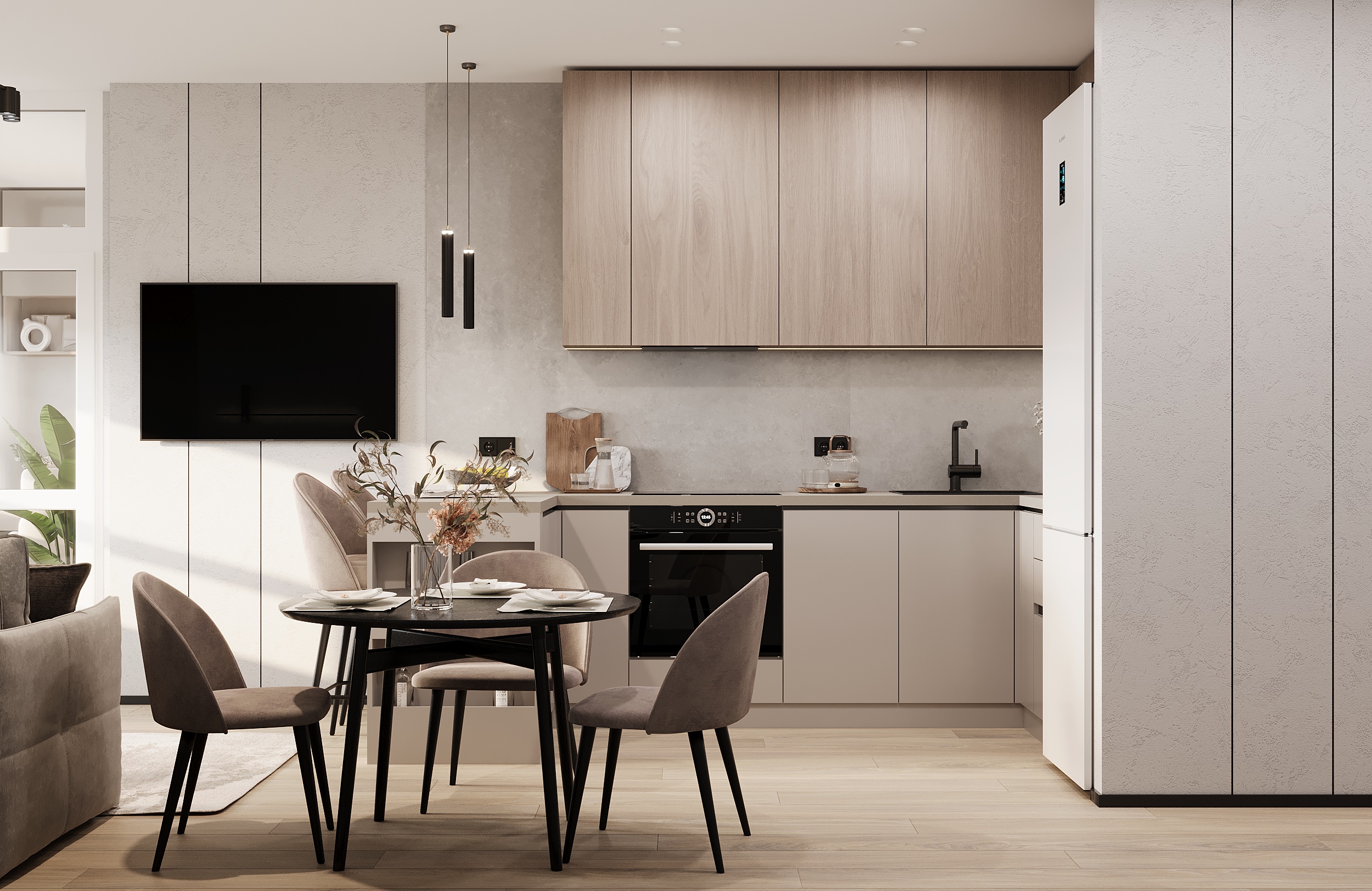 Apartment in Beige Tones | 3D Interior Visualization-1