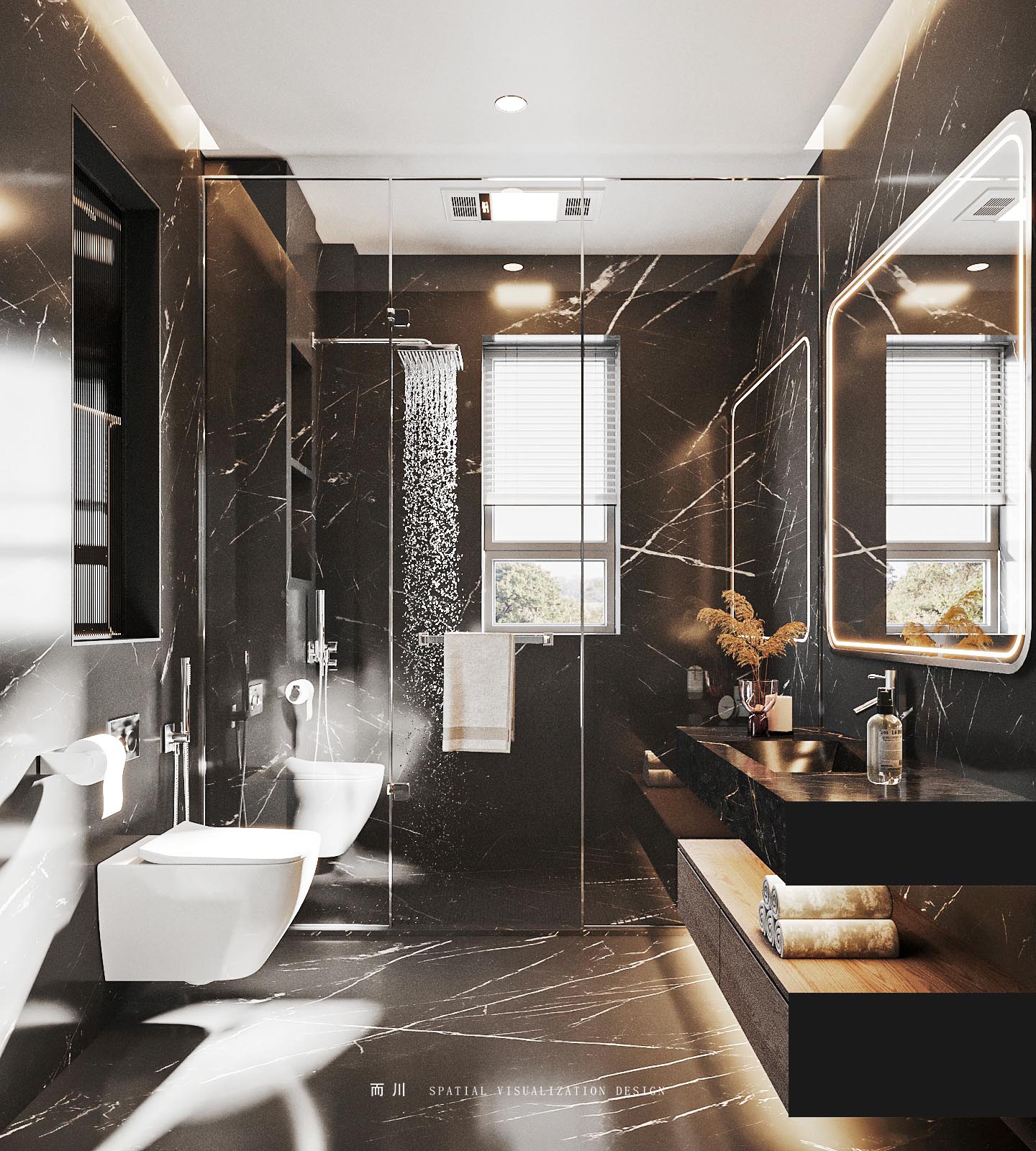 现代意式榻榻米卧室设计丨而川空间可视化工作室-6