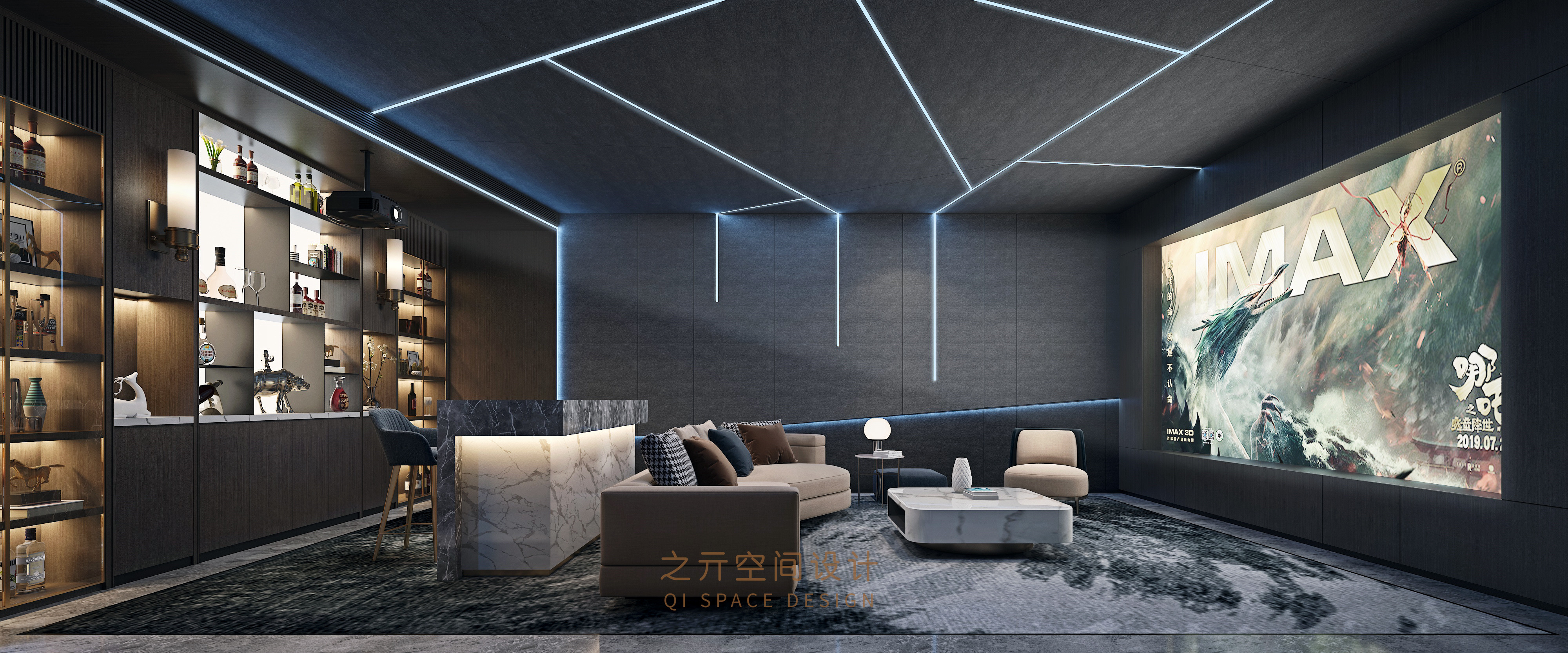 亓作 | 艺术质感 都市人的最爱 600㎡现代风格墅居                     -9